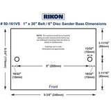 50-161 Belt Sander Base Dimensions measurements