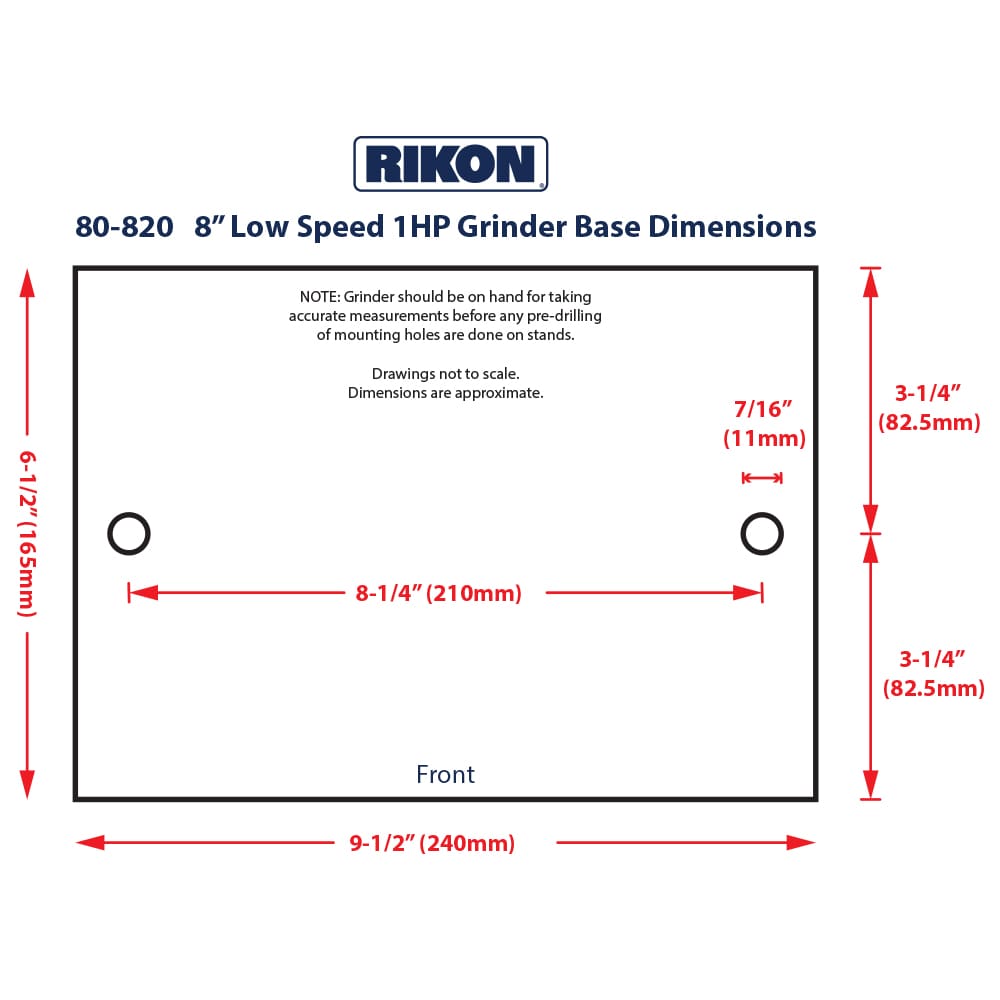 Rikon 8″ Low Speed Grinder - 80-820 1 hp - Stockroom Supply Tools