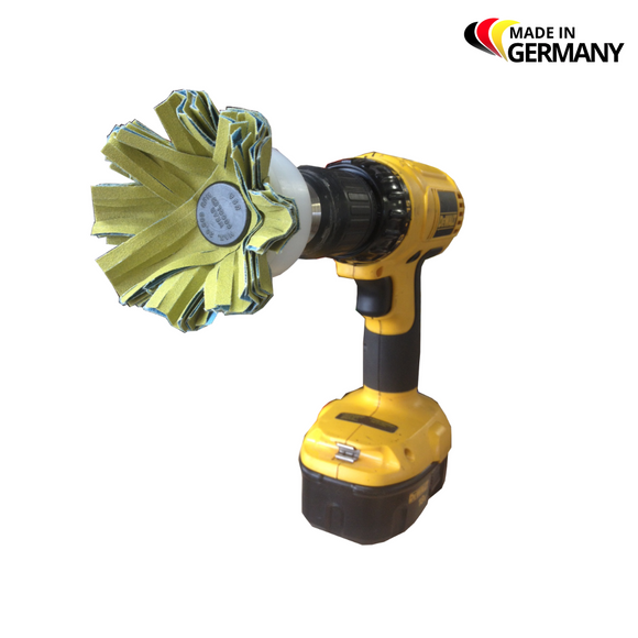 cup mop sanding mop on battery operated drill