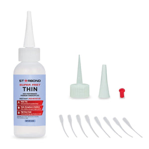 Starbond EM-02 Super Fast Thin CA Cyanoacrylate Glue – 16 Oz With Tips & Caps/Bottles